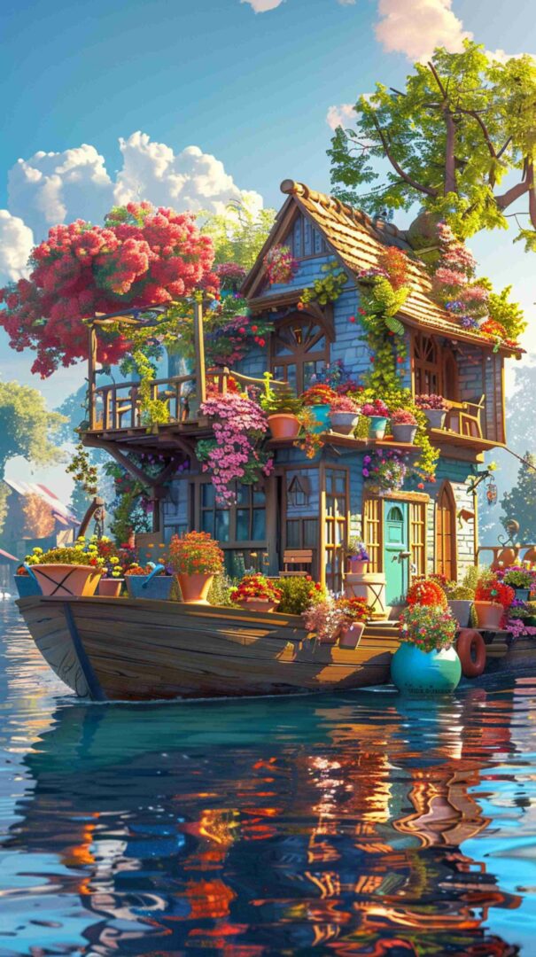 Cartoon Picture of a Ship 4K HD Wallpaper