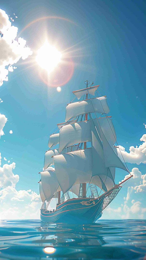 Cartoon Picture of a Ship 4K HD Wallpaper