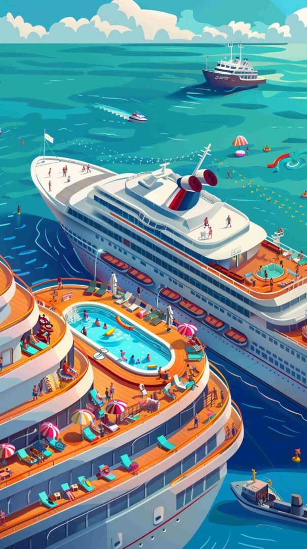 Cartoon Picture of a Ship 4K HD Wallpaper