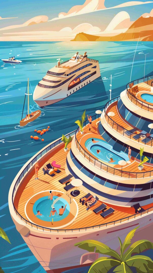 Cartoon Picture of a Ship 4K HD Wallpaper