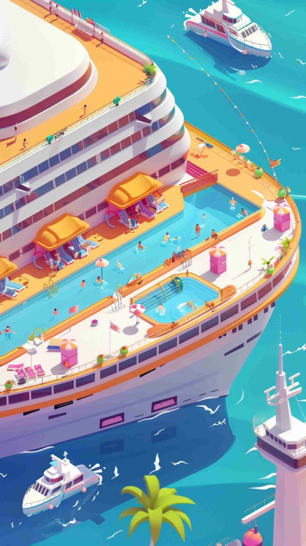 Cartoon Picture of a Ship 4K HD Wallpaper