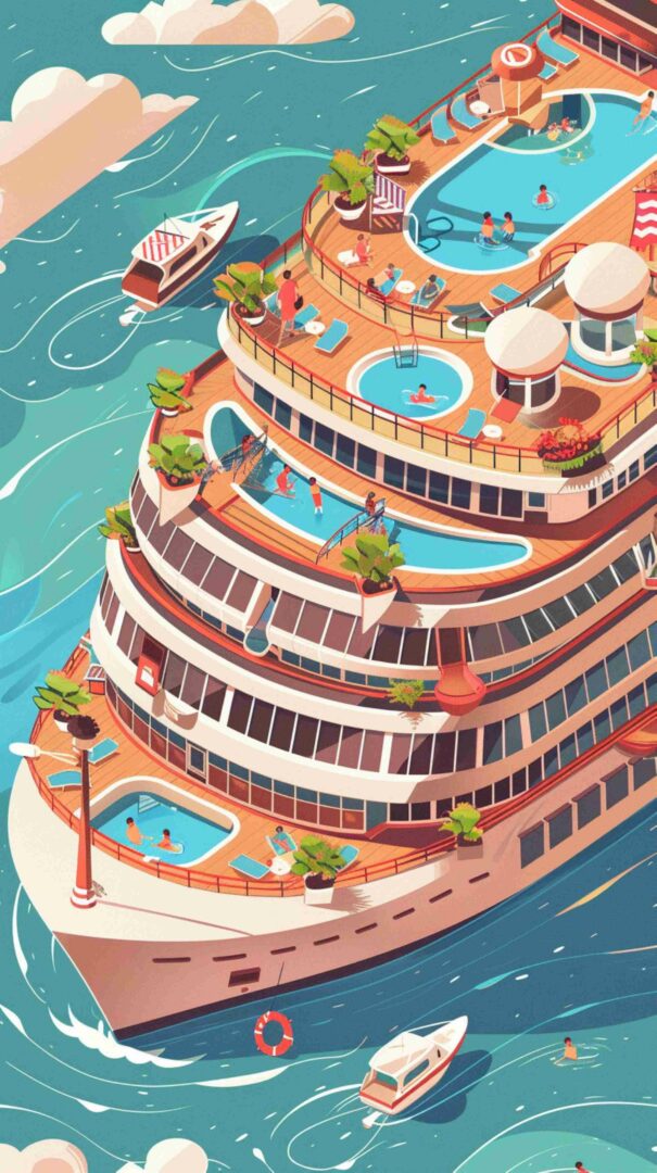 Cartoon Picture of a Ship 4K HD Wallpaper