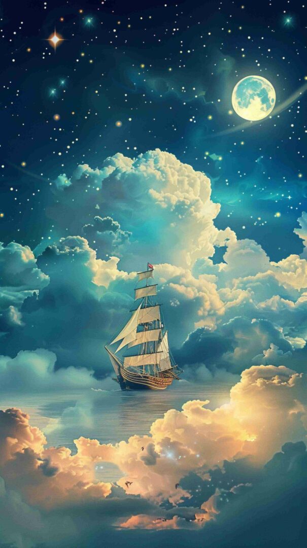 Cartoon Picture of a Ship 4K HD Wallpaper