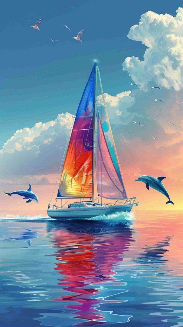 Cartoon Picture of a Ship 4K HD Wallpaper