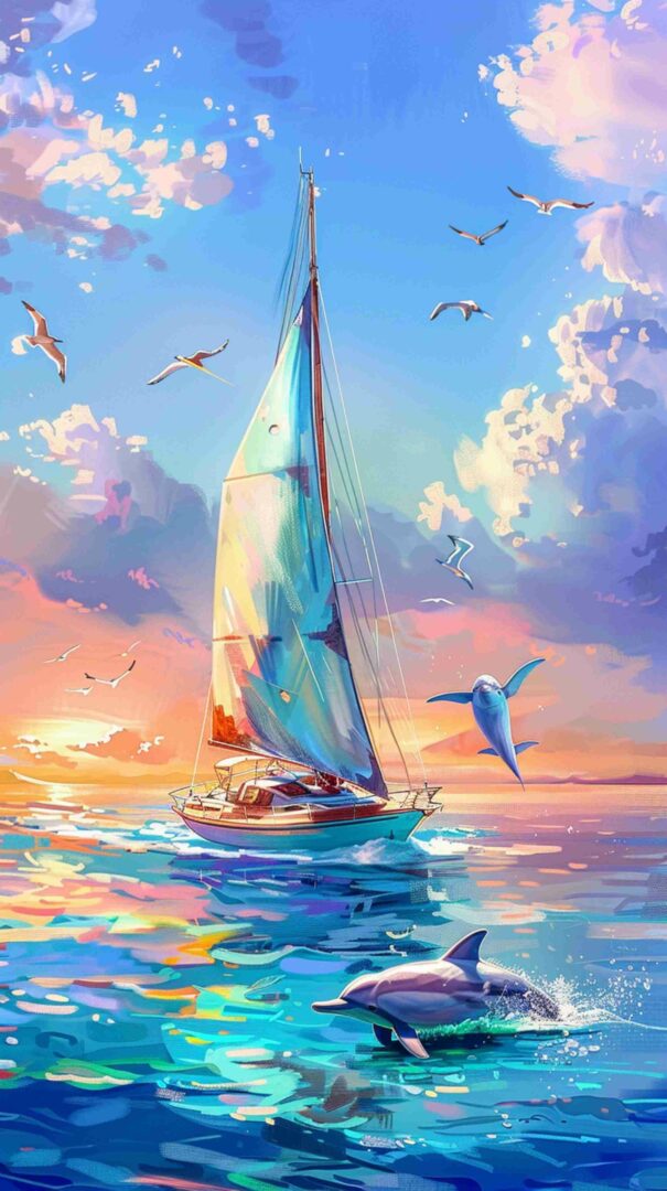 Cartoon Picture of a Ship 4K HD Wallpaper
