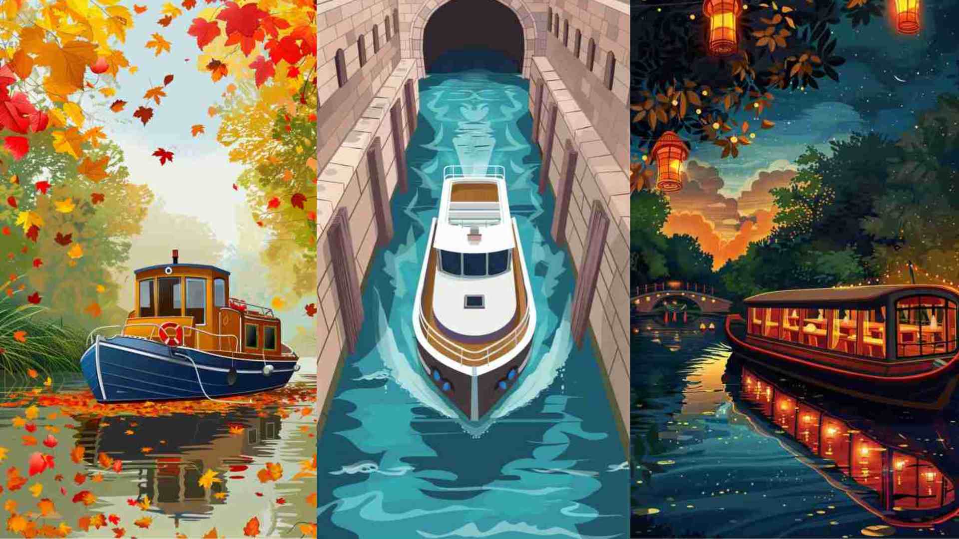 Canal Boat Clip Art 4K HD Wallpapers