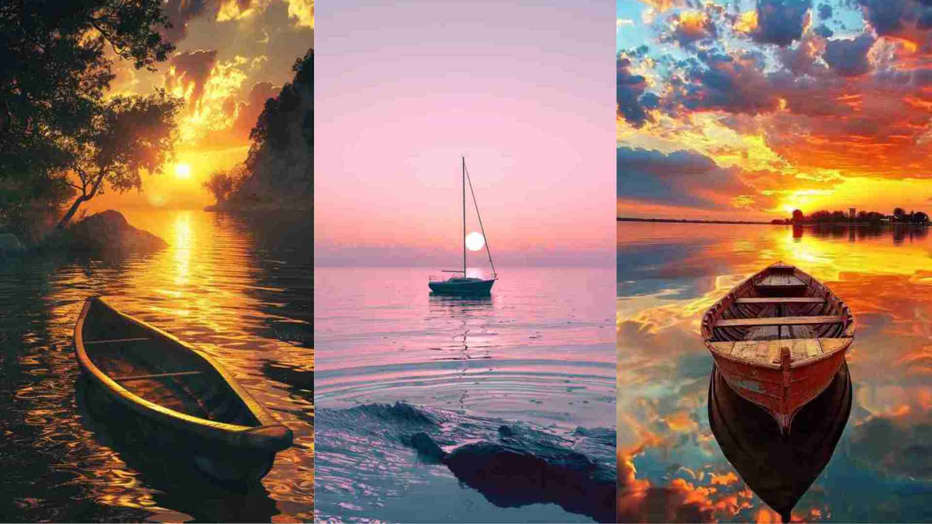 Sunset Boat Wallpaper 4K HD Images