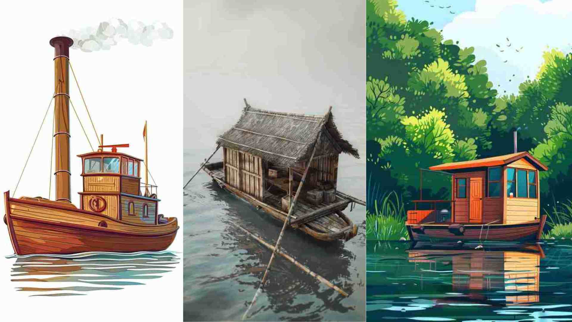 Wood Boat Clipart 4K HD Wallpapers