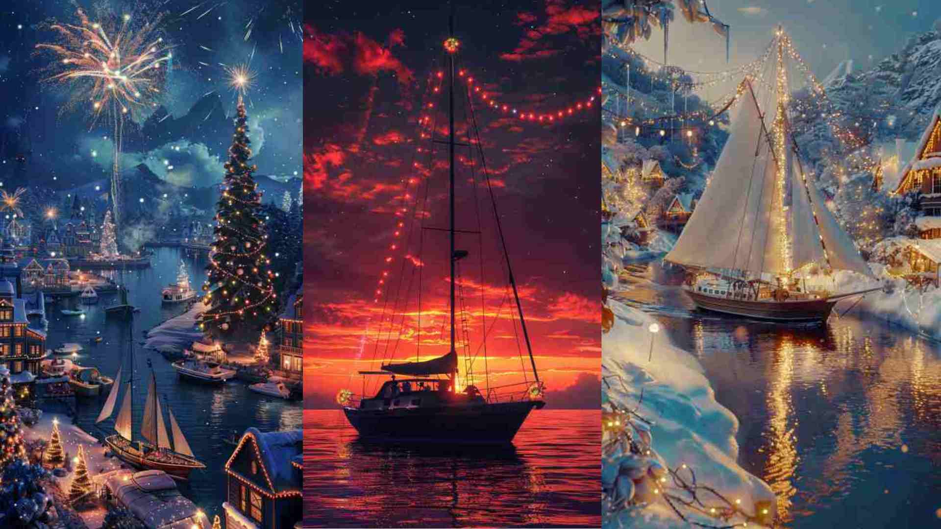 Christmas Sailboat Images 4K HD Wallpapers