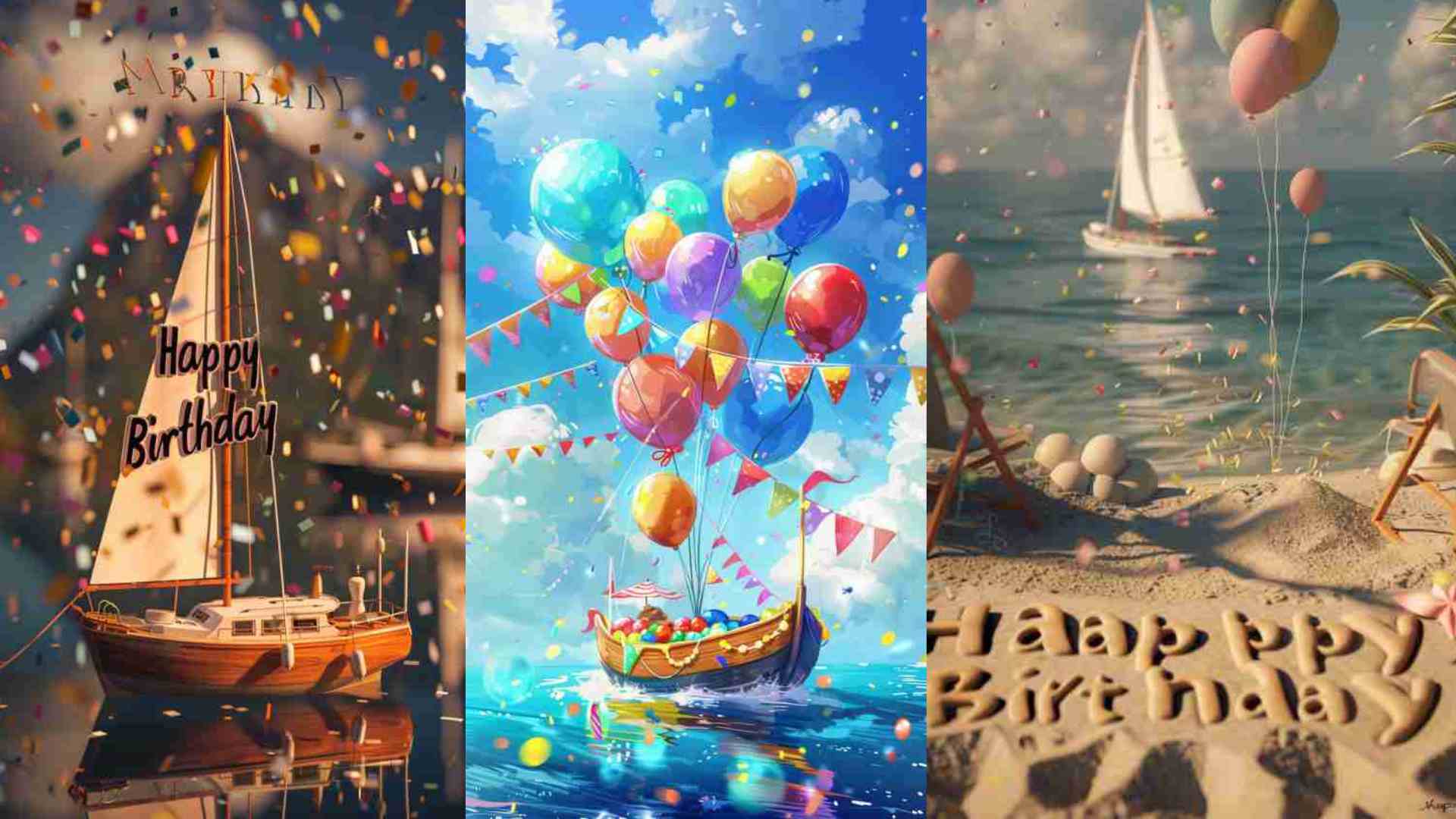 Happy Birthday with Boat Images 4K HD Wallpapers