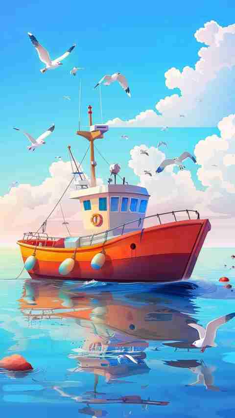 Fishing Boat Cartoon Images 4K HD Wallpapers Fishing Boat Cartoon Images 4K HD Wallpapers