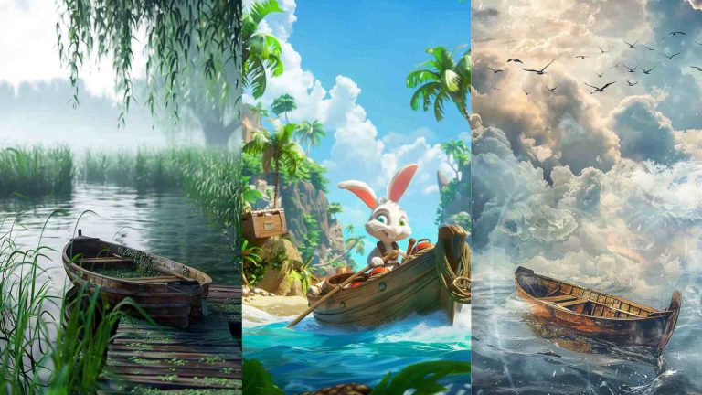 Row Boat Cartoon Images 4K HD Wallpapers