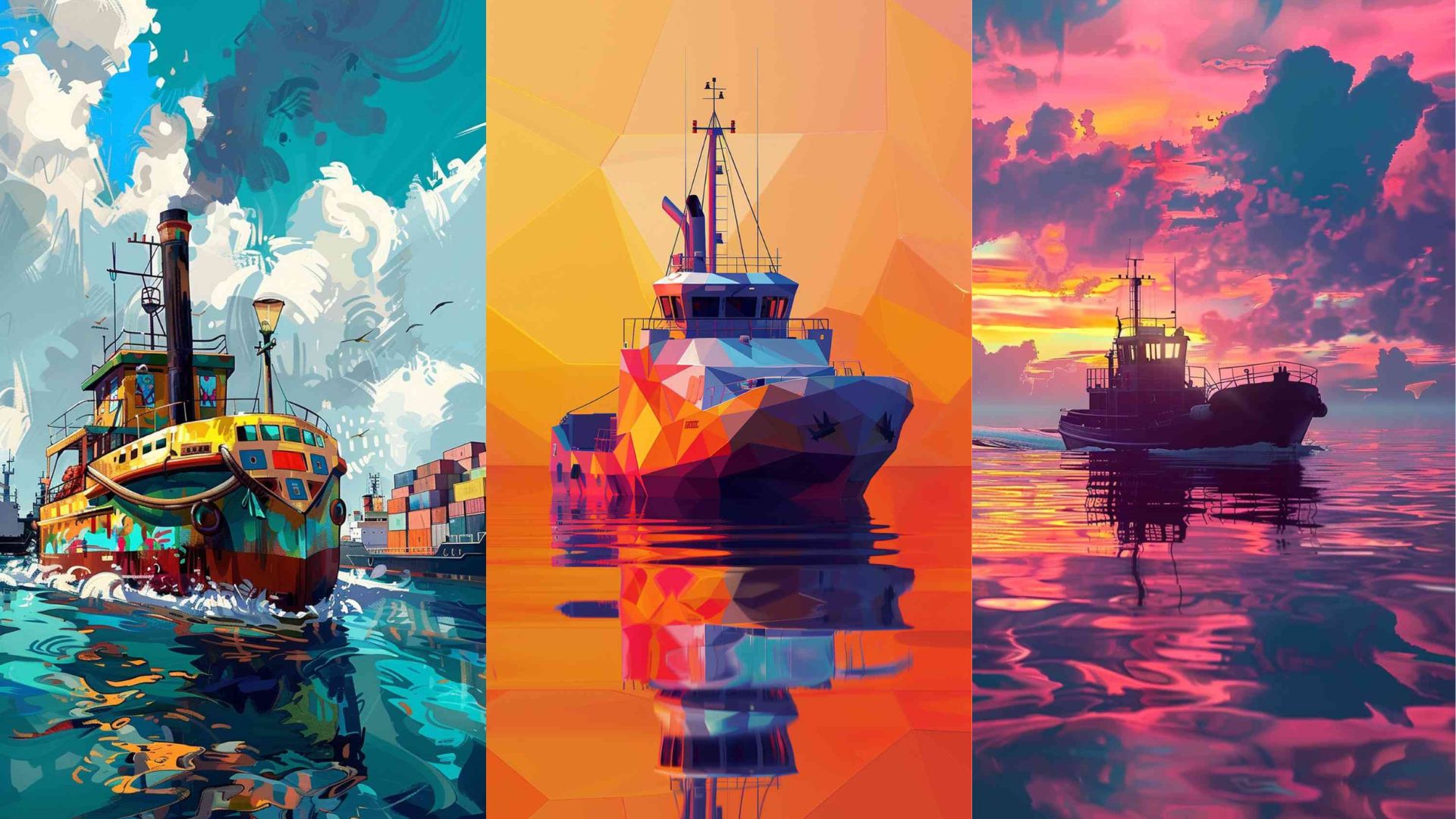 Tugboat Drawing Images 4K HD Wallpapers