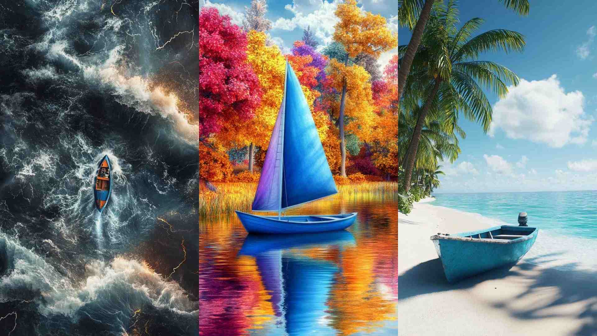 Blue Boat Wallpaper 4K HD Images