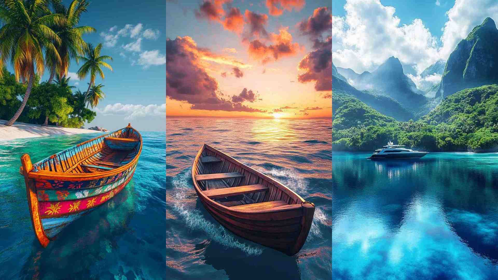 Blue Water Image Boat 4K HD Wallpapers