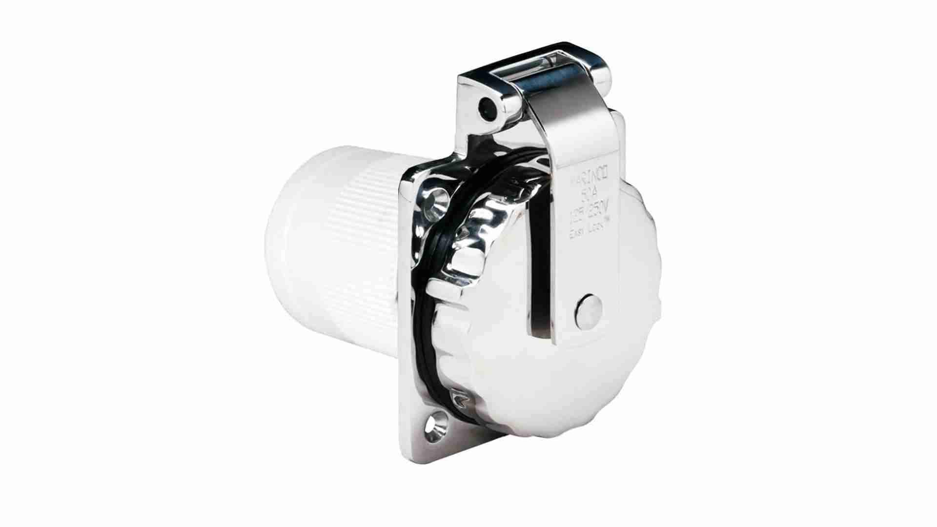 Marinco 6373el-B 50amp 125/250v Stainless Steel Inlet