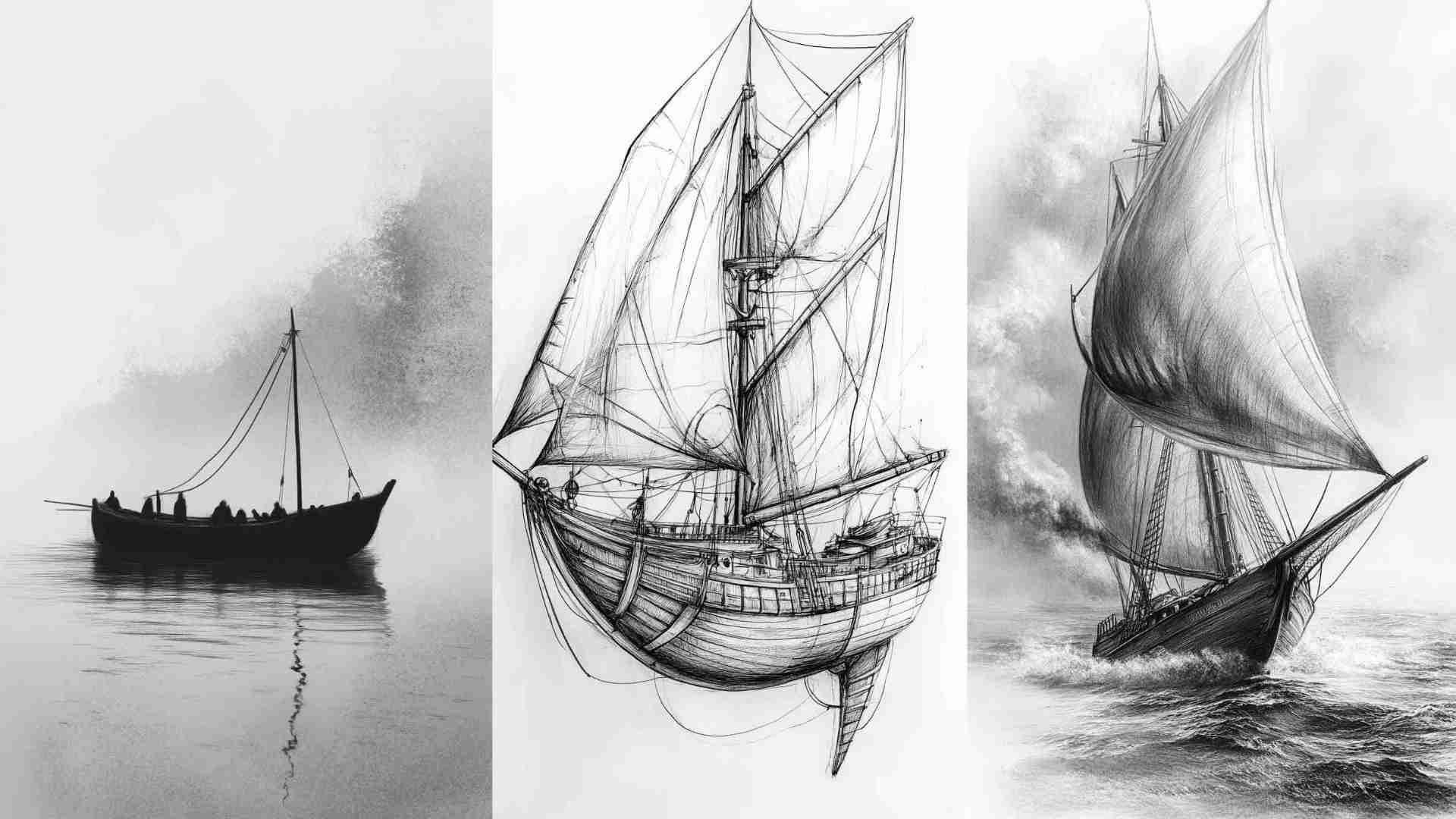 Boat Sketch Images 4K HD Wallpapers