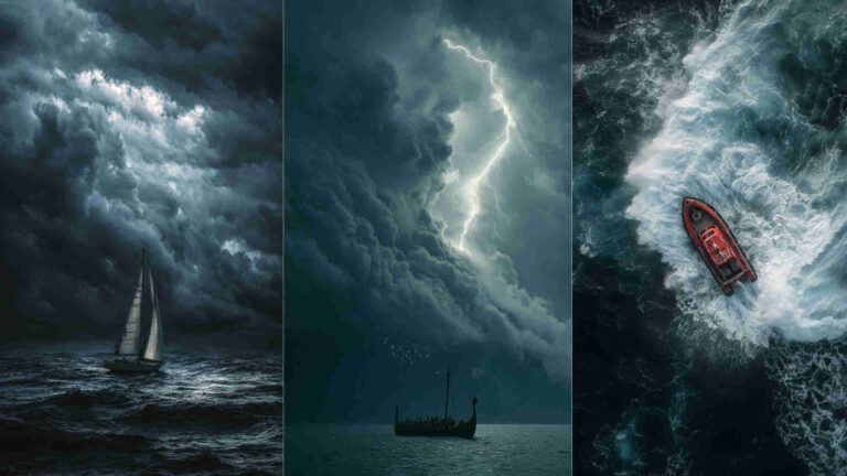 New Boat in a Storm Images 4K HD Wallpapers