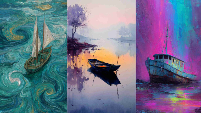 New Boat Painting Images 4K HD Wallpapers