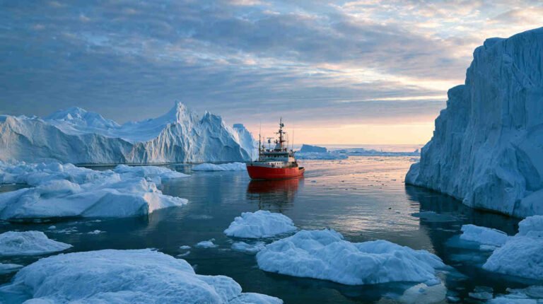Arctic Ice Boat Wallpaper 4K HD Images