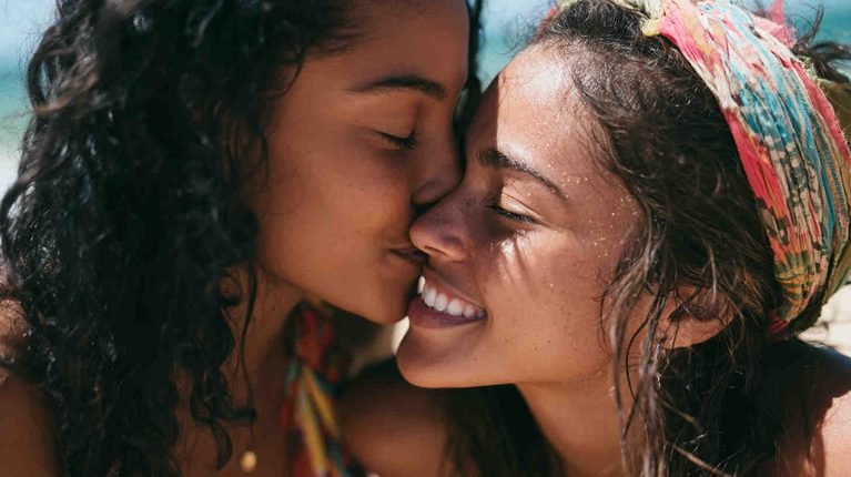 Brazilian Girls Kissing in Tropical Paradise
