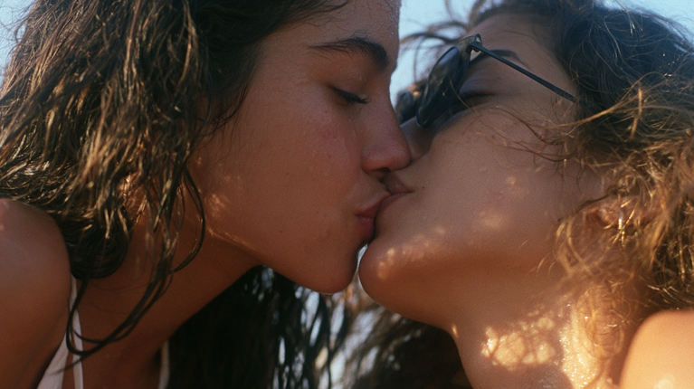 Brazilian Girls Kissing on a Sailboat